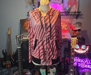 Source Unknown Pink and Black Zebra Hoodie